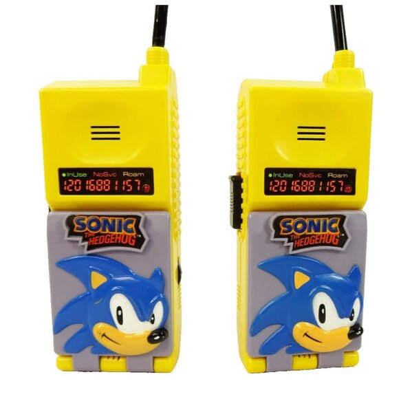 Rare Sonic the Hedgehog Flip Phone Walkie Talkies 1993 Sega Vintage Toy WORKS - Picture 1 of 15